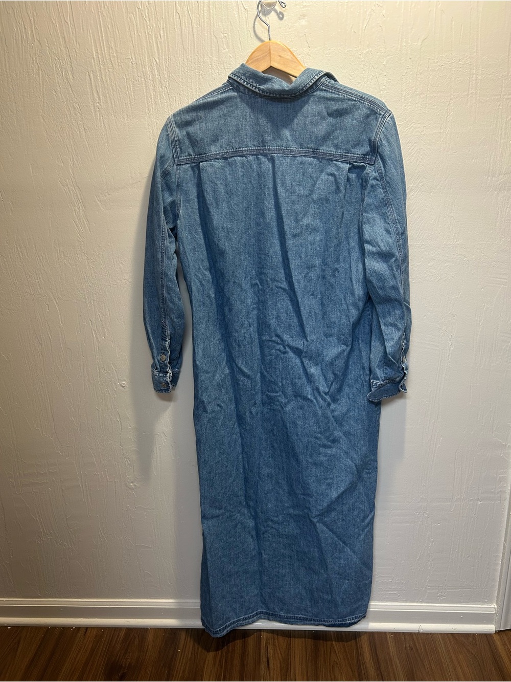 Vintage Lauren Ralph Lauren Long Sleeve Denim Shirt Dress Maxi Modest Fall - Picture 3 of 11